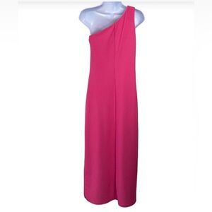 Boston Proper Vibrant Pink One-Shoulder Dress